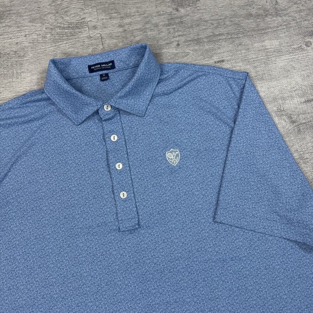 Peter Millar Crown Crafted Polo Men's XL AOP Biltmore Forest Country Club PREPPY